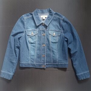 Nine West Denim Jacket Women M Blue Excellent Vintage America Hazen Trucker Coat